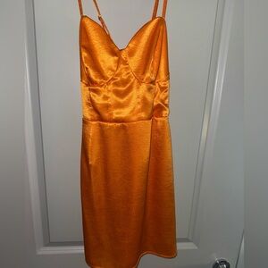 Wild Fable Orange Satin Dress